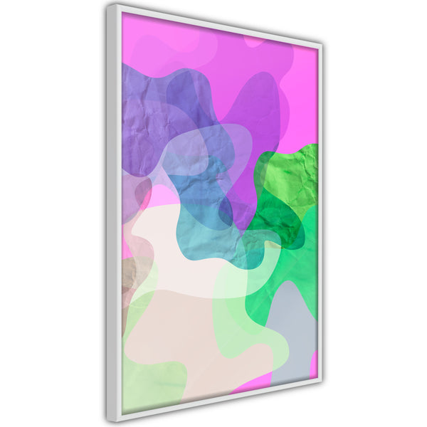 Poster - Colourful Camouflage (Pink)  - wit