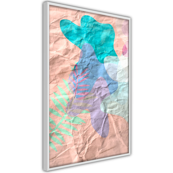 Poster - Colourful Camouflage (Peach)  - wit