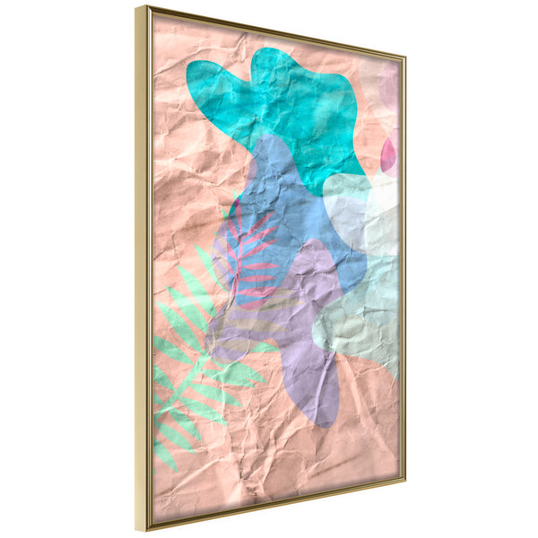 Poster - Colourful Camouflage (Peach)  - goud