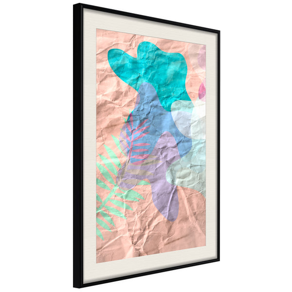 Poster - Colourful Camouflage (Peach)  - zwart passepartout