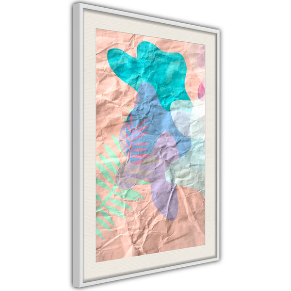 Poster - Colourful Camouflage (Peach)  - wit passepartout