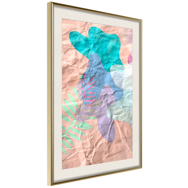 Poster - Colourful Camouflage (Peach)  - goud passepartout