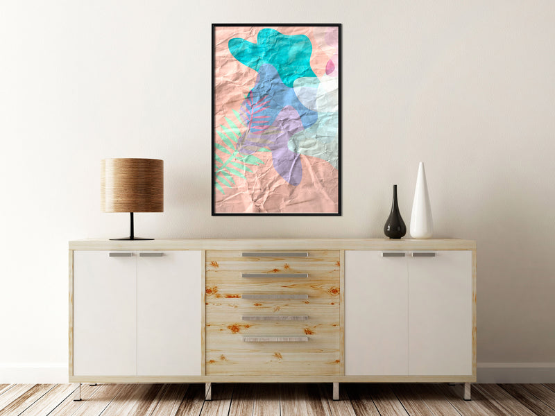 Poster - Colourful Camouflage (Peach)  - zwart
