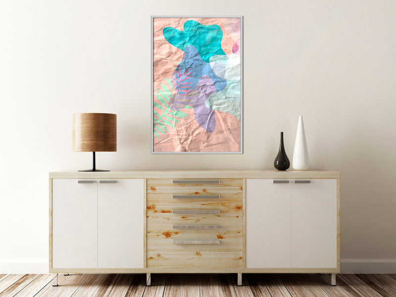 Poster - Colourful Camouflage (Peach)  - wit