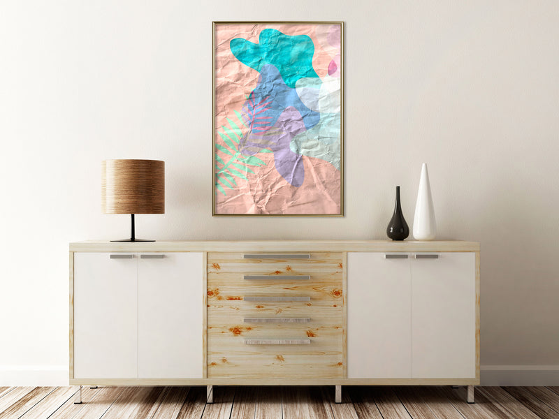 Poster - Colourful Camouflage (Peach)  - goud