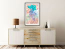 Poster - Colourful Camouflage (Peach)  - zwart passepartout