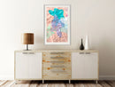 Poster - Colourful Camouflage (Peach)  - wit passepartout
