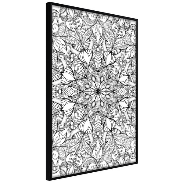 Poster - Colourless Mandala  - zwart