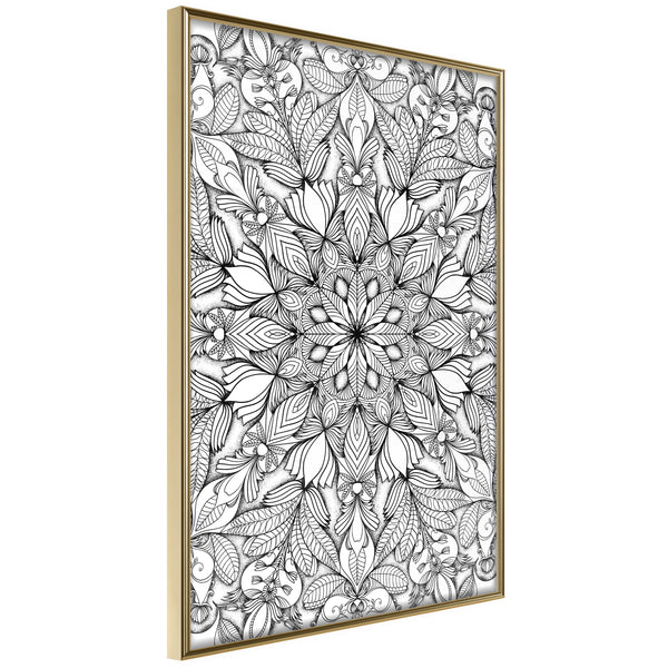 Poster - Colourless Mandala  - goud