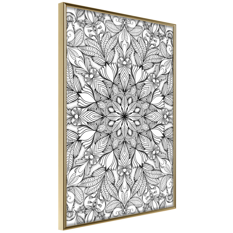 Poster - Colourless Mandala  - goud