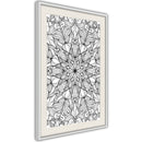 Poster - Colourless Mandala  - wit passepartout