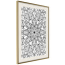 Poster - Colourless Mandala  - goud passepartout