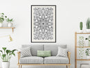 Poster - Colourless Mandala  - zwart passepartout