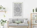 Poster - Colourless Mandala  - wit passepartout