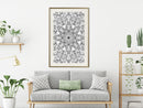 Poster - Colourless Mandala  - goud passepartout