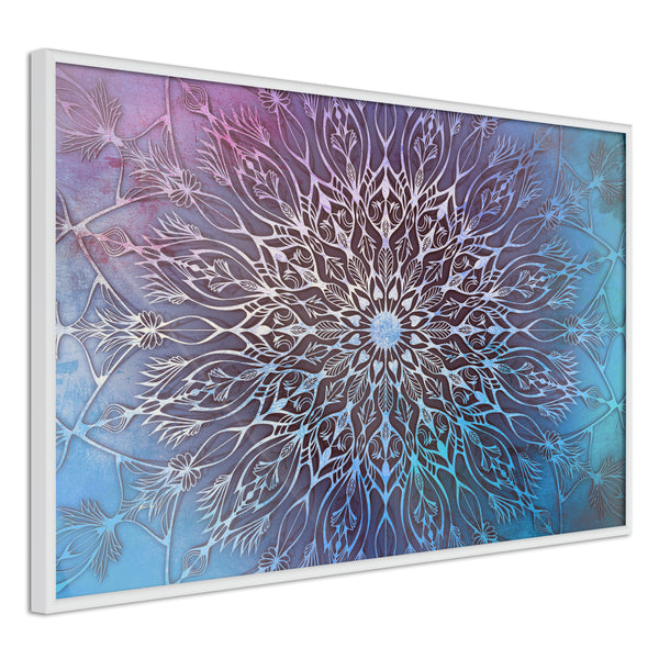 Poster - Blue and Pink Mandala  - wit