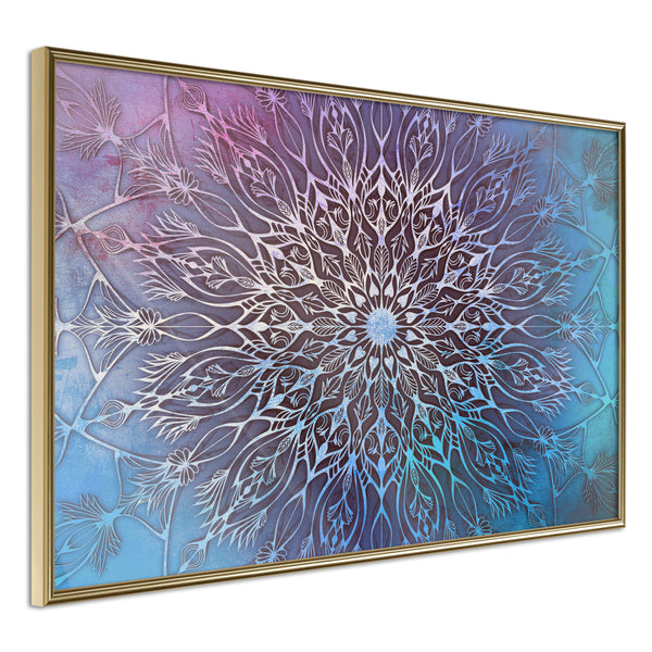 Poster - Blue and Pink Mandala  - goud