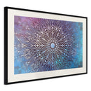 Poster - Blue and Pink Mandala  - zwart passepartout