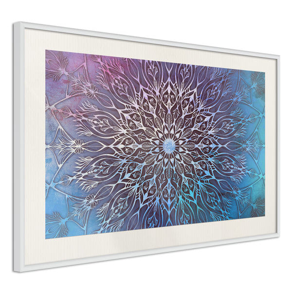 Poster - Blue and Pink Mandala  - wit passepartout