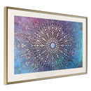 Poster - Blue and Pink Mandala  - goud passepartout