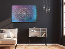 Poster - Blue and Pink Mandala  - zwart