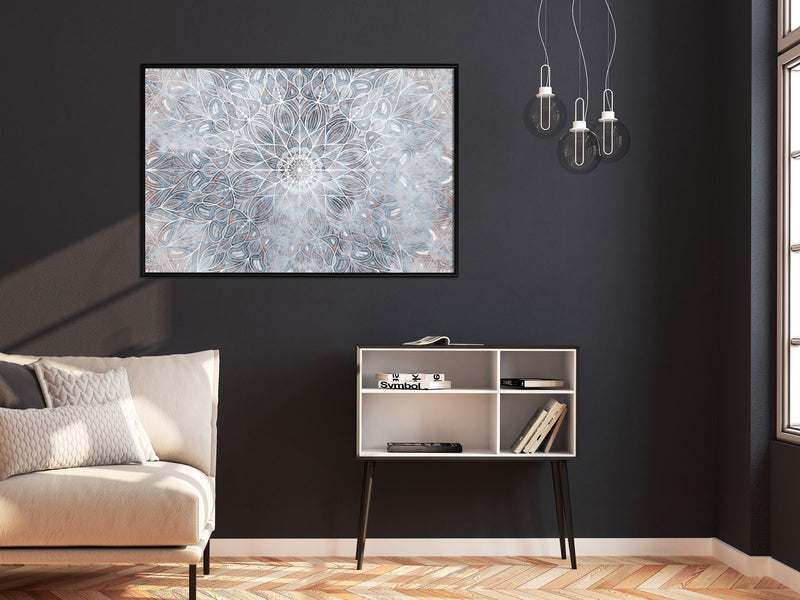 Poster - Winter Mandala  - zwart