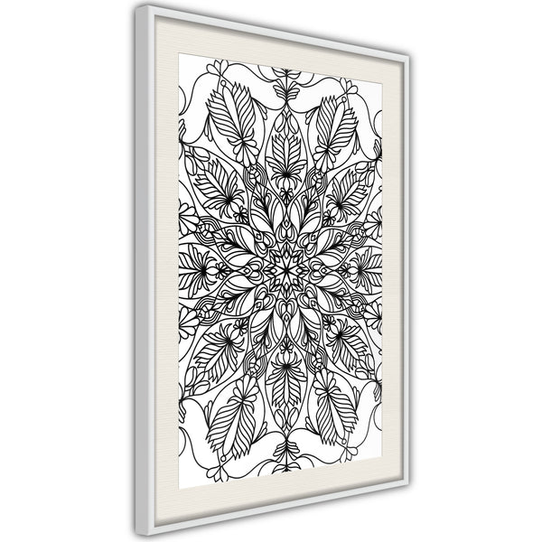Poster - Colour Your Own Mandala I  - wit passepartout