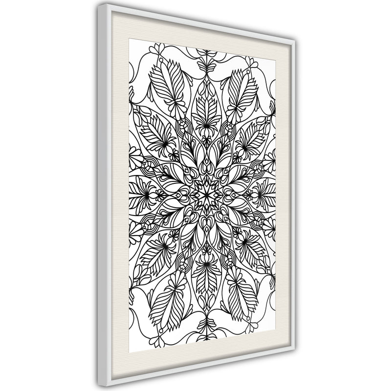 Poster - Colour Your Own Mandala I  - wit passepartout