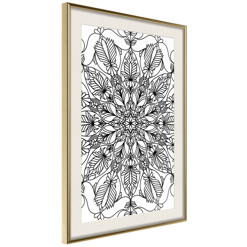 Poster - Colour Your Own Mandala I  - goud passepartout