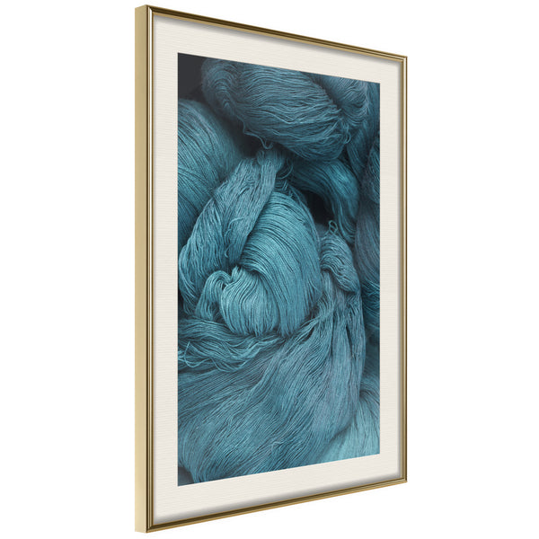 Poster - Blue Skein  - goud passepartout