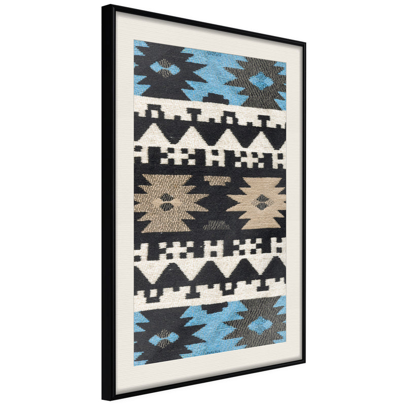 Poster - Tribal Patterns  - zwart passepartout