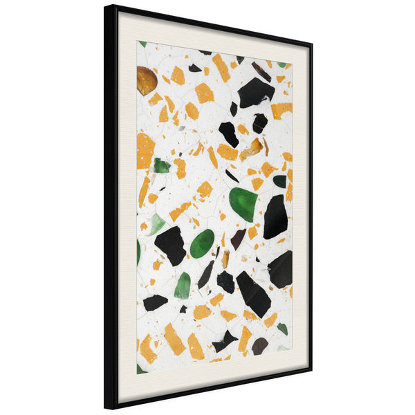 Poster - Terrazzo Close-Up  - zwart passepartout