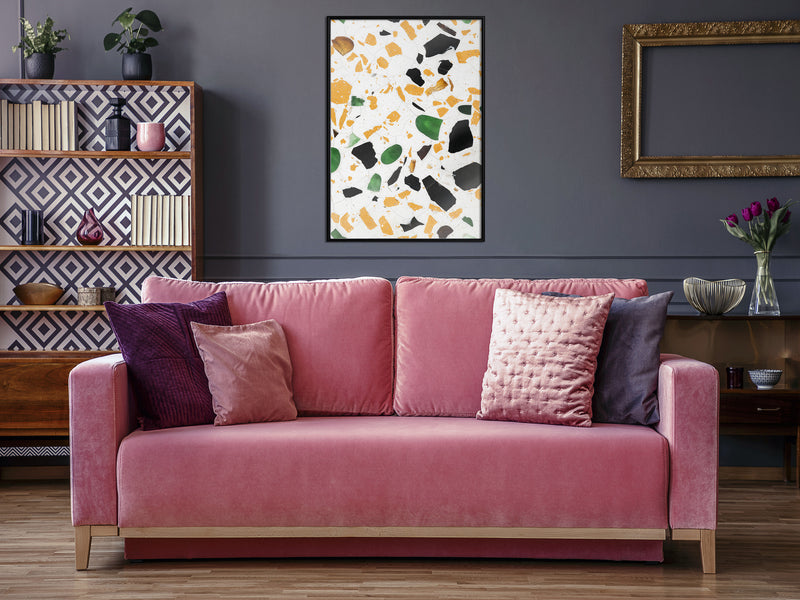 Poster - Terrazzo Close-Up  - zwart