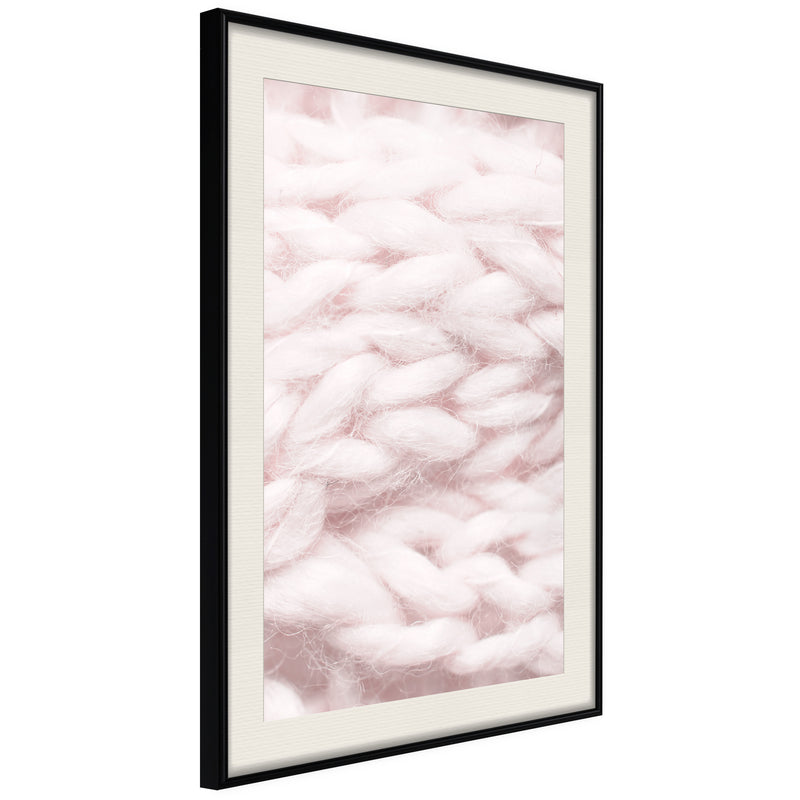 Poster - Pale Pink Knit  - zwart passepartout