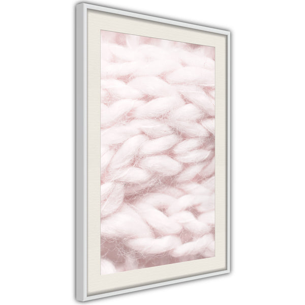 Poster - Pale Pink Knit  - wit passepartout