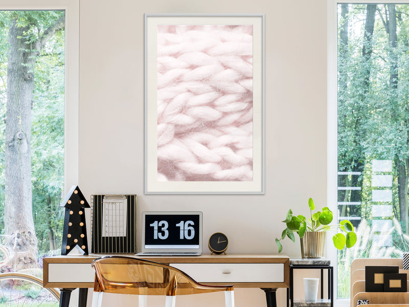 Poster - Pale Pink Knit  - wit passepartout