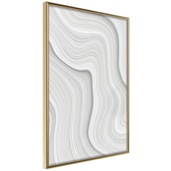 Poster - Snow Contour Lines  - goud