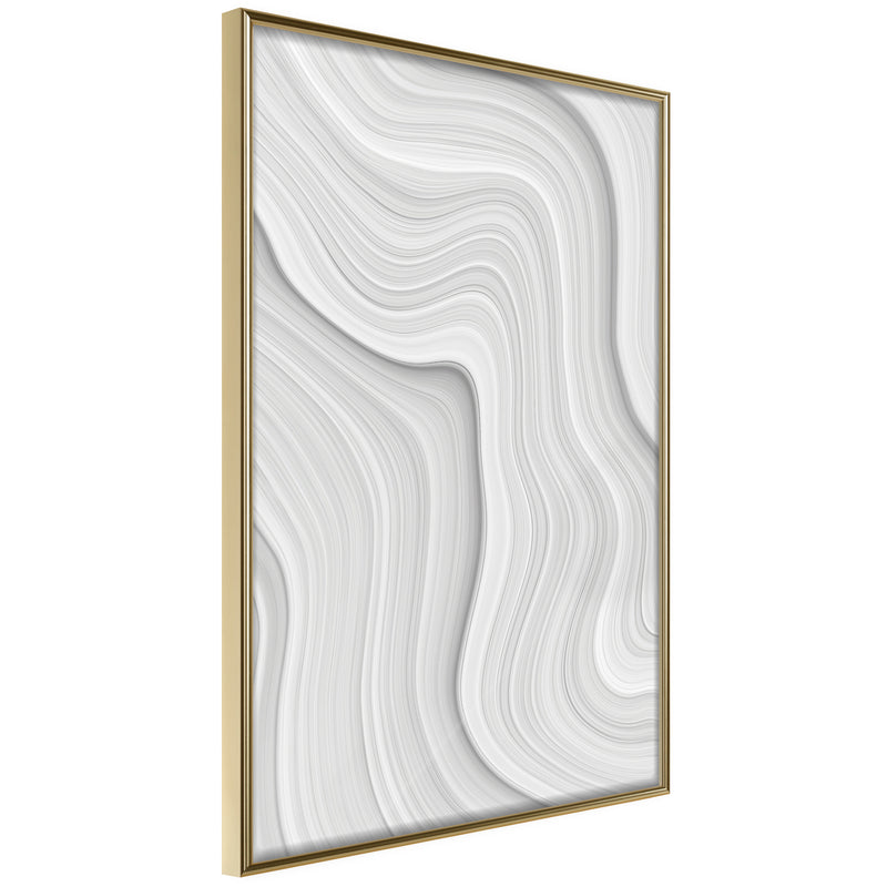 Poster - Snow Contour Lines  - goud