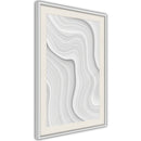 Poster - Snow Contour Lines  - wit passepartout