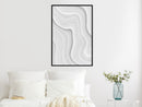 Poster - Snow Contour Lines  - zwart