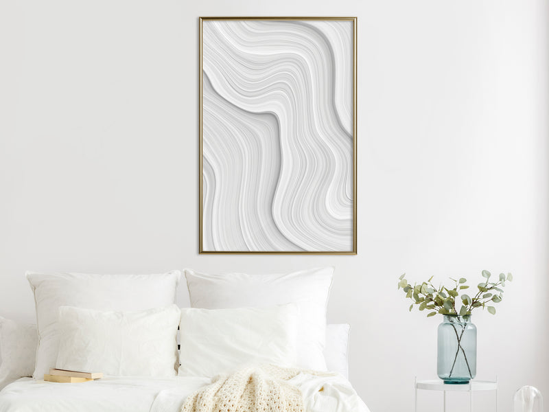 Poster - Snow Contour Lines  - goud
