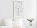 Poster - Snow Contour Lines  - wit passepartout