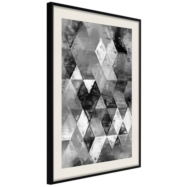 Poster - Abstract Diamonds  - zwart passepartout