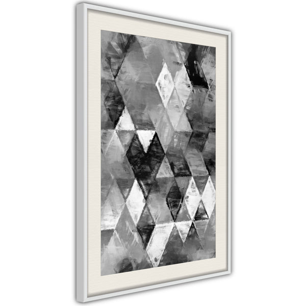 Poster - Abstract Diamonds  - wit passepartout