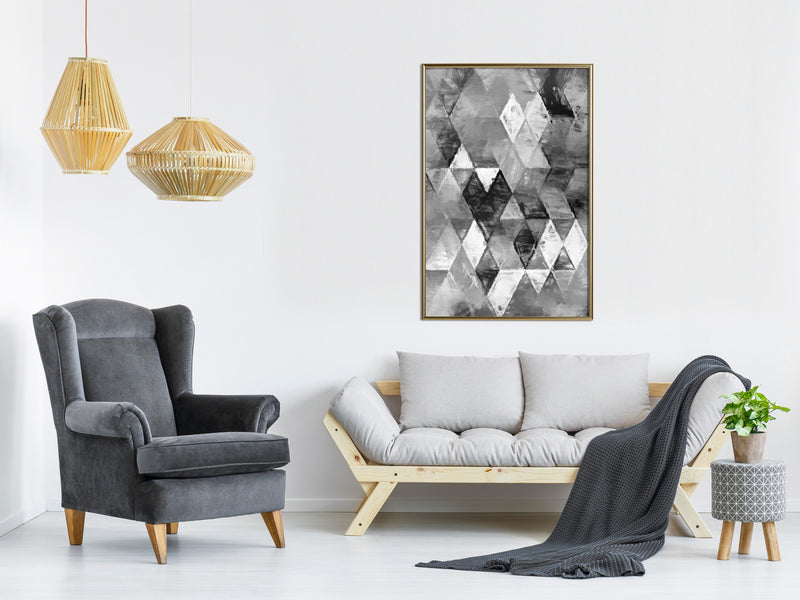 Poster - Abstract Diamonds  - goud