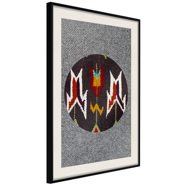 Poster - Ethnic Fabric  - zwart passepartout