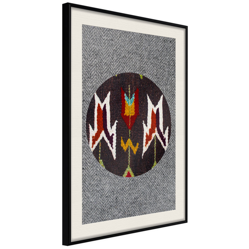Poster - Ethnic Fabric  - zwart passepartout