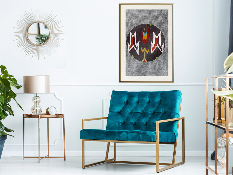 Poster - Ethnic Fabric  - goud passepartout