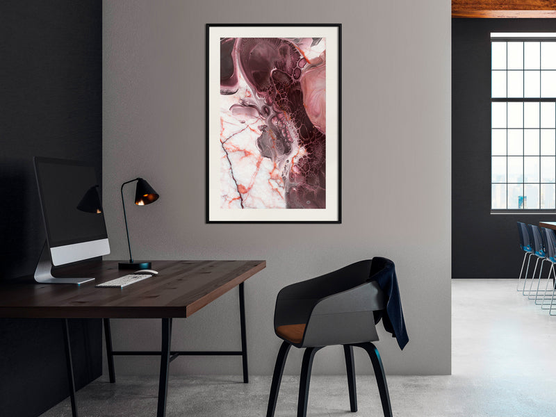 Poster - Beauty Enchanted in Marble  - zwart passepartout