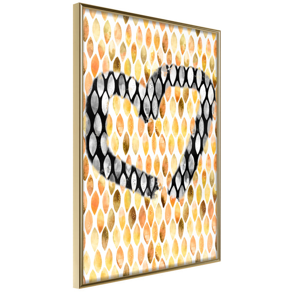 Poster - I Love Oranges  - goud